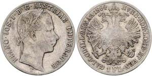 Franz Joseph I. 1848 - 1916  Gulden 1864 E ... 