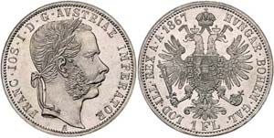 Franz Joseph I. 1848 - 1916  Gulden 1867 A ... 