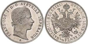 Franz Joseph I. 1848 - 1916  1/4 Gulden 1857 ... 