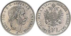 Franz Joseph I. 1848 - 1916  1/4 Gulden 1867 ... 