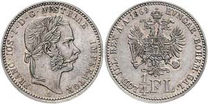 Franz Joseph I. 1848 - 1916  1/4 Gulden 1869 ... 