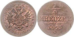 Franz Joseph I. 1848 - 1916  1/4 Kreuzer ... 