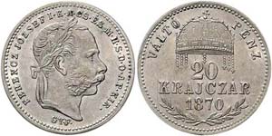 Franz Joseph I. 1848 - 1916  20 Krajczar ... 