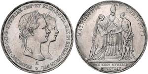 Franz Joseph I. 1848 - 1916  2 Gulden 1854 A ... 