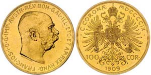 Franz Joseph I. 1848 - 1916  100 Kronen 1909 ... 