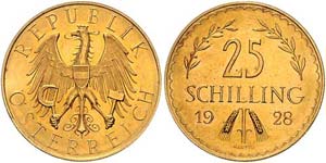 25 Schilling 1928 Wien. Her. 19   5.91 g. ... 