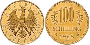 100 Schilling 1928 Wien. Her. 7   23.49 g. ... 
