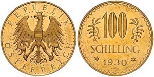 100 Schilling 1930 Wien. Her. 9   23.60 g. ... 