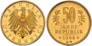 Goldmedaille 1968 50 Jahre Republik ... 