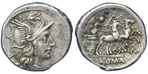 Republic C. Maianus (153 BC) Denarius  ... 
