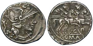 Republic L. Cupiennius (147 BC) Denarius ... 