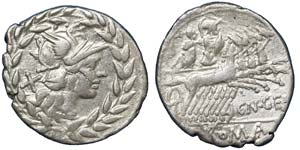 Republic C. Gellius (138 BC) Denarius ... 