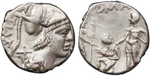 Republic T. Veturius (137 BC) Denarius ... 