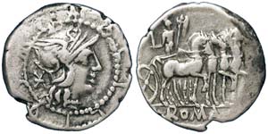 Republic M. Acilius (130 BC) Denarius Rome ... 