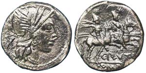 Republic C. Plautius (121 BC) Denarius ... 