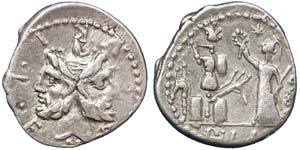 Republic M. Furius (119 BC) Denarius ... 