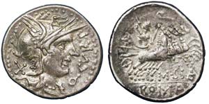 Republic Q. Curtius (116-115 BC) Denarius ... 