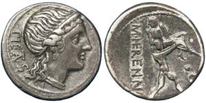 Republic M. Herennius (108-107 BC) Denarius ... 
