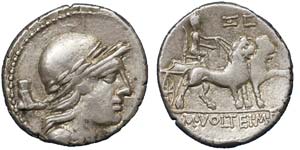 Republic M. Volteius (78 BC) Denarius ... 