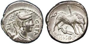 Republic C. Hosidius (68 BC) Denarius ... 
