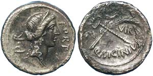 Republic Q. Sicinius (49 BC) Denarius ... 