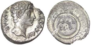 Empire Augustus (27 BC-14 AD) Denarius Ø 18 ... 