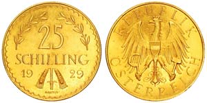 Austria First Republic  25 Schilling 1929 Ø ... 