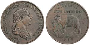 Ceylon George III (1801-1820) 2 Stivers 1815 ... 
