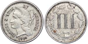 United States  3 Cents (1865-1889) 1865 Ø ... 