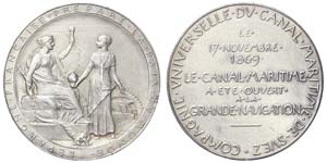 France  1869 Medal Maritime Channel of Suez ... 
