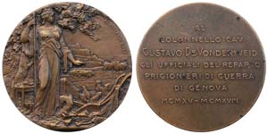 Italy Genoa  Medal to Colonel Gustavo De ... 