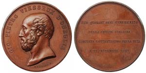 Italy Oneglia  1859 Medal for the eightieth ... 