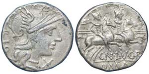 Republic Lucretius Trio (136 BC) Denarius ... 