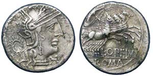 Republic M. Opimius (131 BC) Denarius ... 