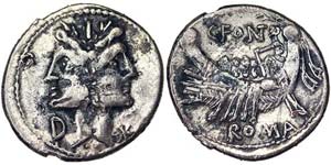 Republic C. Fonteius (109 BC) Denarius ... 