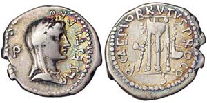 Republic M. Junius Brutus (42 BC) Denarius ... 
