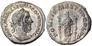 Empire Macrino (217-218 AD) Denarius Rome Ø ... 