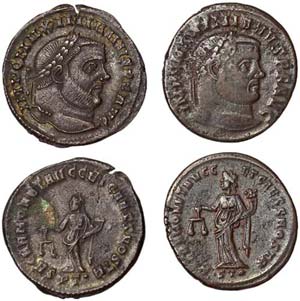 Empire Maximianus (286-305) Lot Follis, 2 ... 