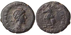Empire Arcadius (383-408 AD) Small bronze Ø ... 