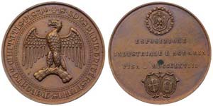 Italy Pisa  1868 Pisa, Commemorative medal ... 