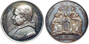 Papal state Greogory XVI (1831-1846) Medal, ... 