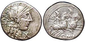 Republic  Minucius Rufus (122 BC) Denarius ... 