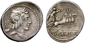 Republic  L. Julius Bursio (85 BC) Denarius ... 