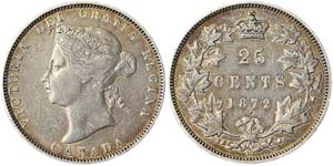 Canada  Victoria (1837-1901) 25 Cents 1872 ... 