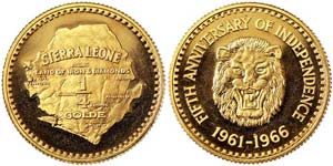 Sierra Leone Kingdom (1964-date)   1/4 Golde ... 