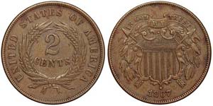 United States   2 Cents (1864-1873) 1867 Ø ... 