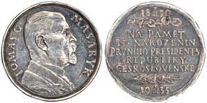 Czechoslovakia   1935 Medal Tomas Masaryk. ... 