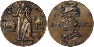 Libya Tripoli   1935 Fascist medal of the IX ... 