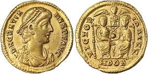 Empire Gratianus (366-383 AD) Solidus Milan ... 