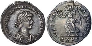 Empire Valentinian II (375-392 AD) Siliqua ... 